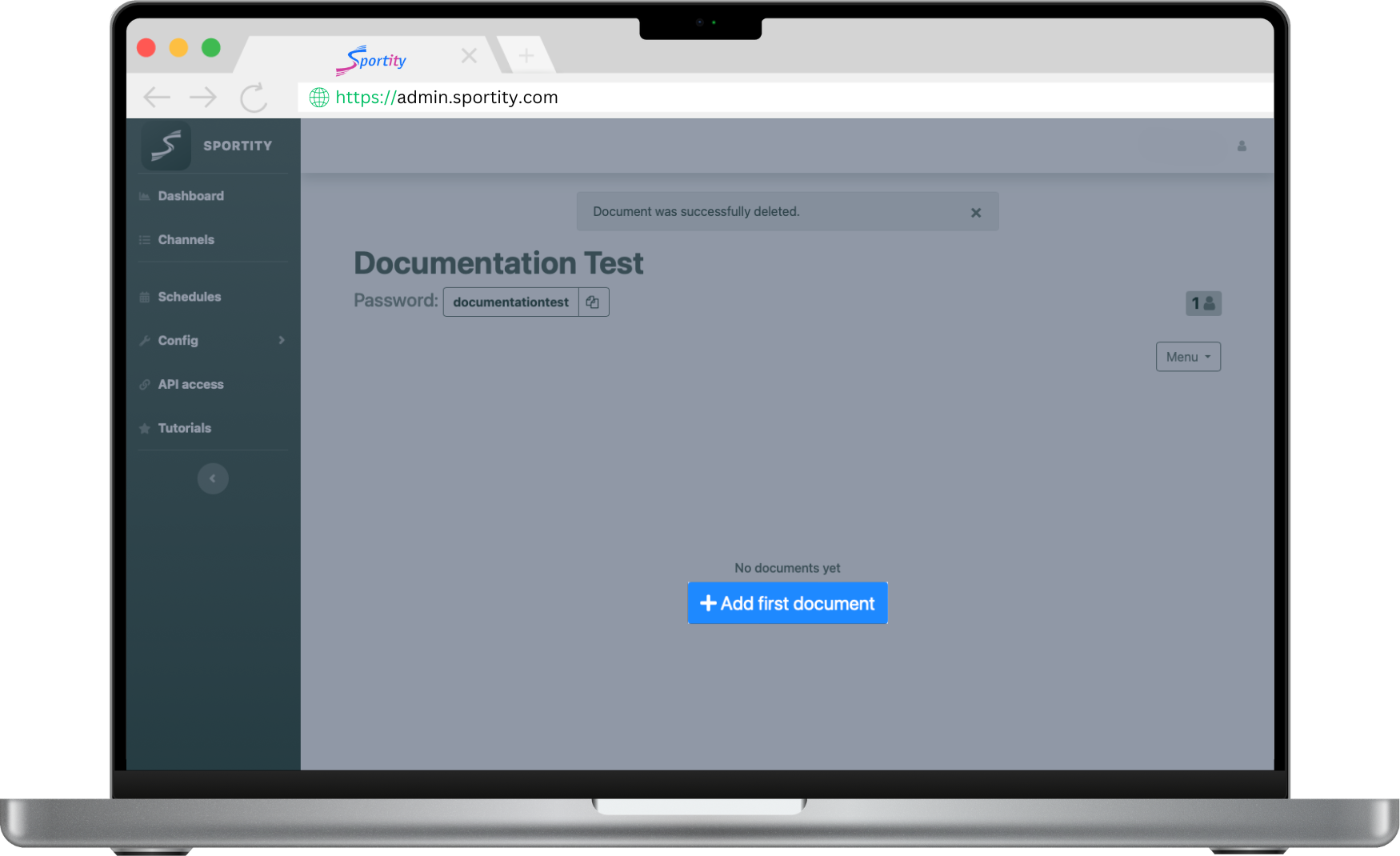 create first ddocument button