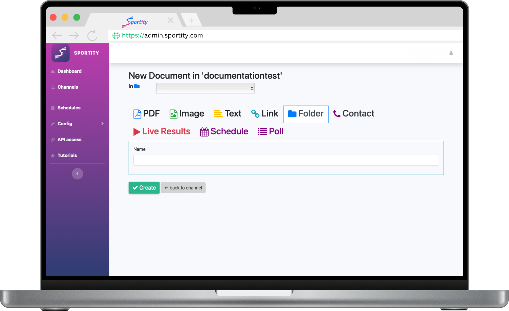 create folder screen